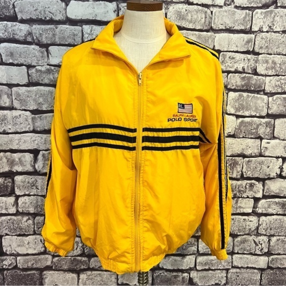 Polo By Ralph Lauren Vintage Yellow Zip Up Jacket Size XXL
